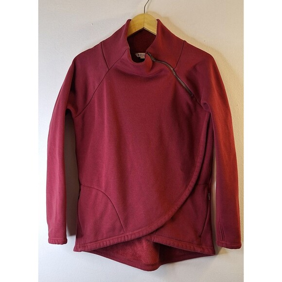 ATHLETA COZY KARMA Asymmetric Pullover Women's M Fleece Lined Wrap Hem Workout - Picture 1 of 11